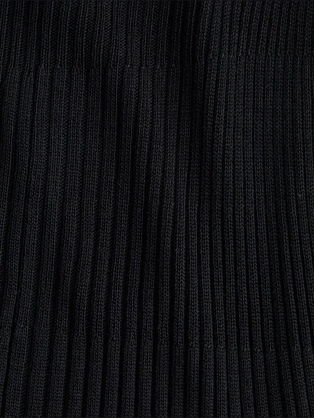 H&M Black Ribbed Silk Blend Strappy Mini Flare Dress